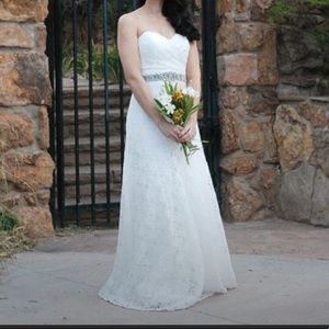 Morilee Madeline Gardner Ivory Allover Lace Size 4